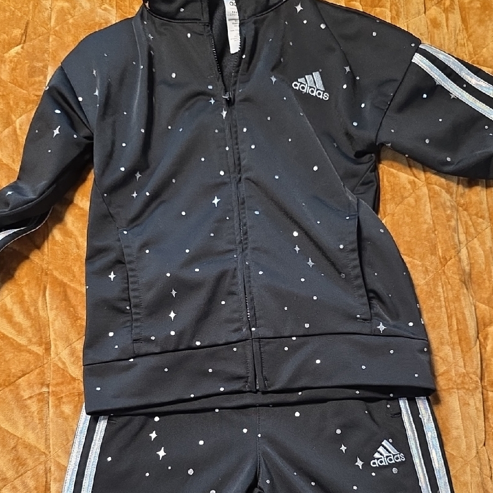 adidas Kids Matching Set - Black with White Accents